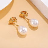Classic Simulated Pearl Clip On Earrings for Women Wedding Party