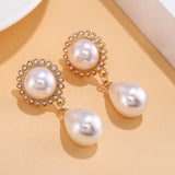 Classic Simulated Pearl Clip On Earrings for Women Wedding Party