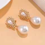 Classic Simulated Pearl Clip On Earrings for Women Wedding Party