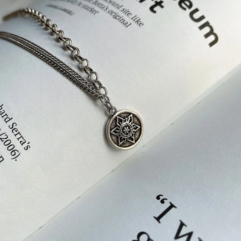 Hip-hop Pendant Necklace Star Shape Retro 925 Thai Silver Women's Jewelry