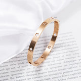 Classic Five Star Bangle Stainless Steel Kpop Style Bracelet
