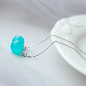 925 Silver Water Drop Earrings with Natural Amazonite Inlay