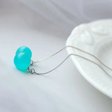 925 Silver Water Drop Earrings with Natural Amazonite Inlay