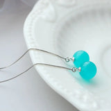 925 Silver Water Drop Earrings with Natural Amazonite Inlay