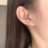 Hot Petal Stud Earrings 925 Sterling Silver Ladies Jewelry