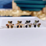 Hot Petal Stud Earrings 925 Sterling Silver Ladies Jewelry
