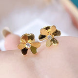 Hot Petal Stud Earrings 925 Sterling Silver Ladies Jewelry