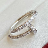 925 Silver Zircon Nail Ring for Women's Personalized Jewelry