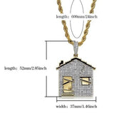 Classic House Pendant Necklace Men Cubic High-quality Metal Chains