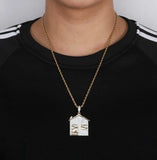 Classic House Pendant Necklace Men Cubic High-quality Metal Chains
