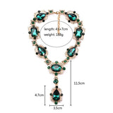 Indian Green Gemstone Choker Necklace Glass Crystal Ethnic Bride Wedding