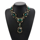 Indian Green Gemstone Choker Necklace Glass Crystal Ethnic Bride Wedding