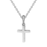 Jesus Cross Charm Pendant with Pave Stones Crystal Beads