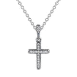 Jesus Cross Charm Pendant with Pave Stones Crystal Beads