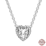 Classic Jewelry 925 Silver Heart Crystal Pendant Necklace for Mom