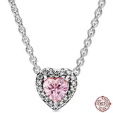 Classic Jewelry 925 Silver Heart Crystal Pendant Necklace for Mom
