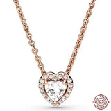 Classic Jewelry 925 Silver Heart Crystal Pendant Necklace for Mom