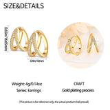 925 Silver Stone Inlaid K-gold Earrings for Ladies