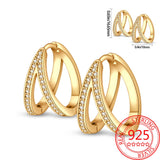 925 Silver Stone Inlaid K-gold Earrings for Ladies