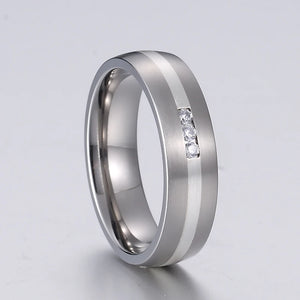 LOVE Alliances titanium ring for couples with stones