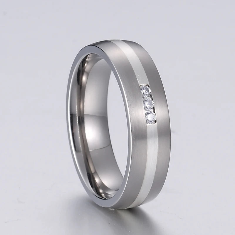 LOVE Alliances titanium ring for couples with stones