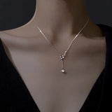 925 Silver Necklace Big Dipper Zircon Tassel Jewelry