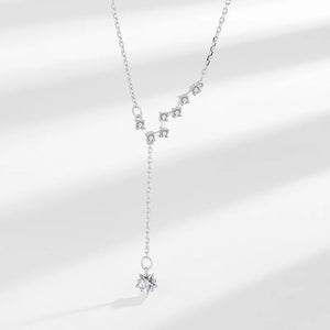 925 Silver Necklace Big Dipper Zircon Tassel Jewelry