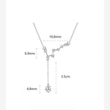 925 Silver Necklace Big Dipper Zircon Tassel Jewelry
