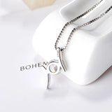Geometric Round Zircon Necklace 925 Sterling Silver Gift for Couple Love