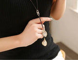 Leaf Tassel Long Necklace Women Bijoux Jewelry Chain Necklaces & Pendants