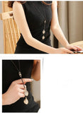 Leaf Tassel Long Necklace Women Bijoux Jewelry Chain Necklaces & Pendants