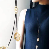 Leaf Tassel Long Necklace Women Bijoux Jewelry Chain Necklaces & Pendants