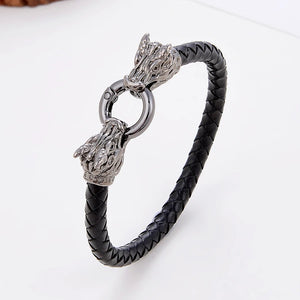 Leather Rope Men's Bracelet Animal Shape Bangle Women's Friendship Jewelry