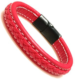 Classic Leather Bracelet for Women Stainless Steel Charm Jewelry Gift
