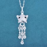 Little Lion Pendant Necklace with Zircon Tassel
