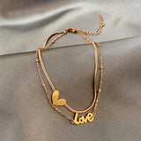 Classic Heart Double-Layer Anklet Jewelry for Women