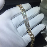 Classic Tennis Bracelet Rose Filled Crystal CZ Chain Party Bracelets