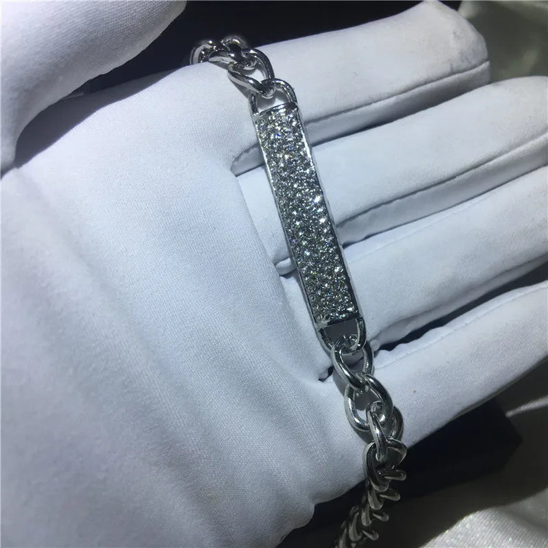 Classic Tennis Bracelet Rose Filled Crystal CZ Chain Party Bracelets