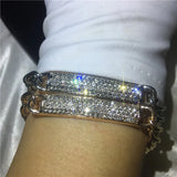 Classic Tennis Bracelet Rose Filled Crystal CZ Chain Party Bracelets