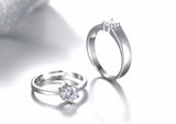 Classic Zirconia CZ 925 Silver Rings for Couples S-R14