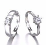 Classic Zirconia CZ 925 Silver Rings for Couples S-R14