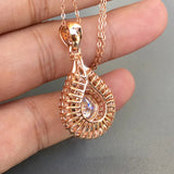 925 Silver Necklace w/ Oval Zircon Pendant for Women's Wedding
