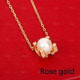 925 Silver Four Claw Pearl Necklace for Women's High Jewelry