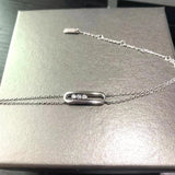 925 Silver Women's Bracelet Moving Stone MESS Jewelry Christmas Gift