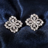 Four-leaf Clover Zircon Stud Earrings Wedding Jewelry