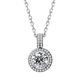 1Ct Real Moissanite Pendant Necklaces Women 925 Sterling Silver