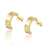 C Shape Cross Stud Earrings Titanium Steel Love Earrings Couple