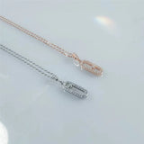 S925 Sterling Silver Pendant Necklace with Moving Diamonds