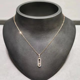 S925 Sterling Silver Pendant Necklace with Moving Diamonds