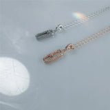 S925 Sterling Silver Pendant Necklace with Moving Diamonds